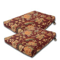 Polyester Fabric Cassie Cherry Palm. Set Of 2 Outdoor Dinning Trapezoid Seat Bottom Cushion 21" W X 24" D X 3" H