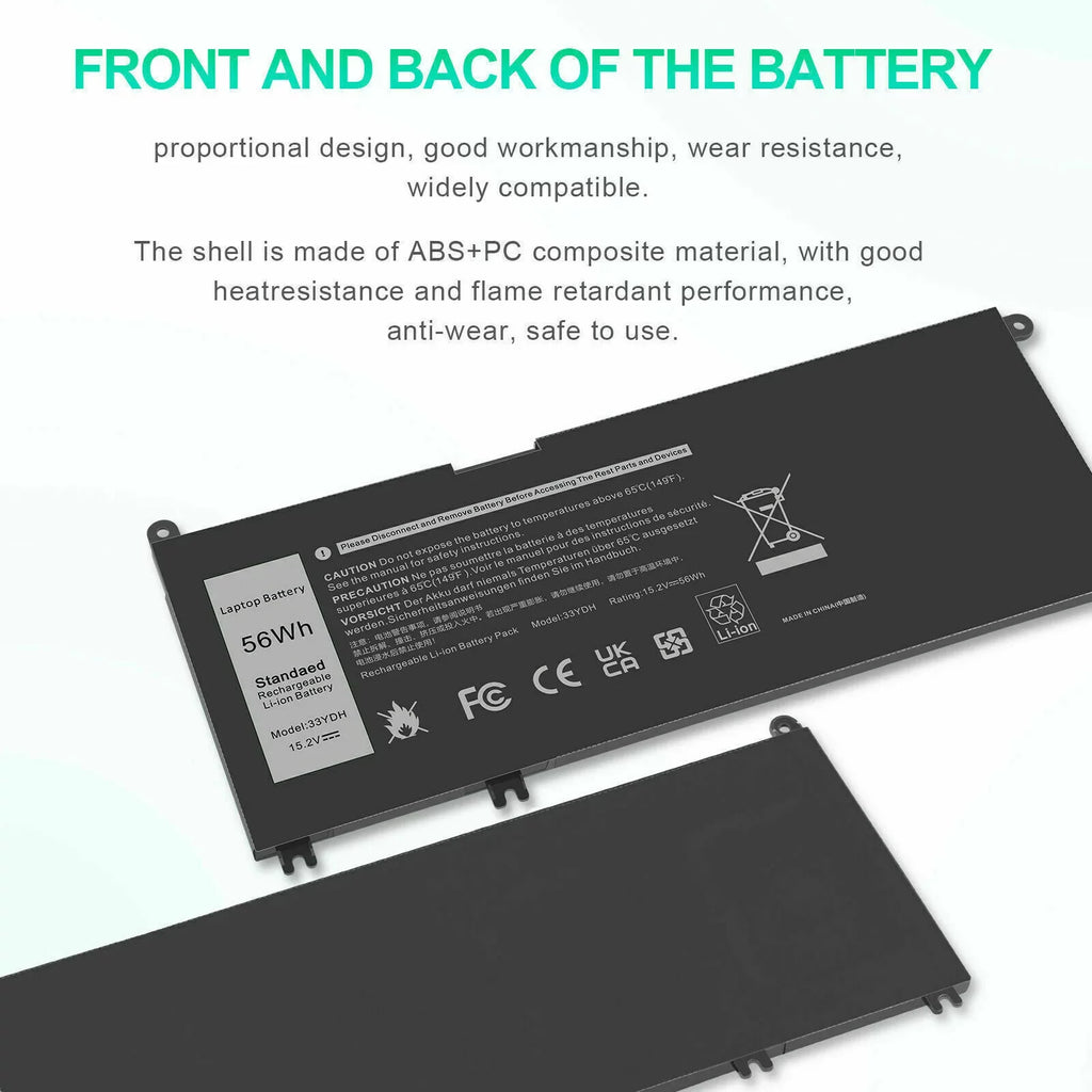 33YDH Laptop Battery For  Latitude 3380 3590 3580 3480 3490 W7NKD P30E001 US
