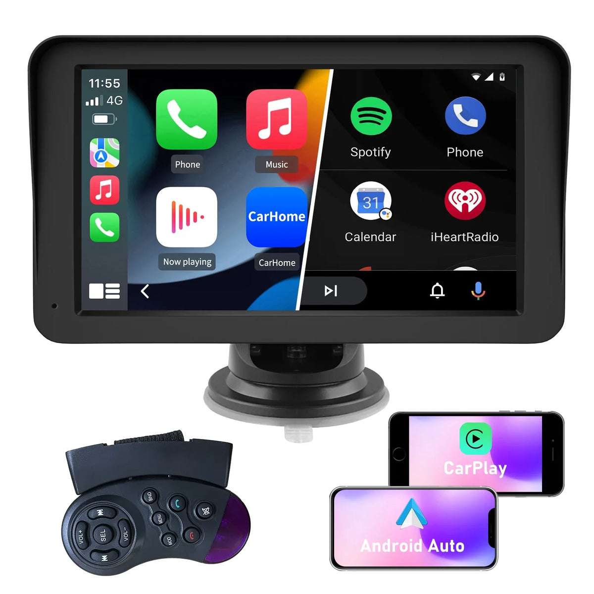 Awesafe 7 inch Touch Screen Wireless  Carplay Car Stereo with Android Auto Support Bluetooth , GPS Navigation,FM Audio, Music, Video