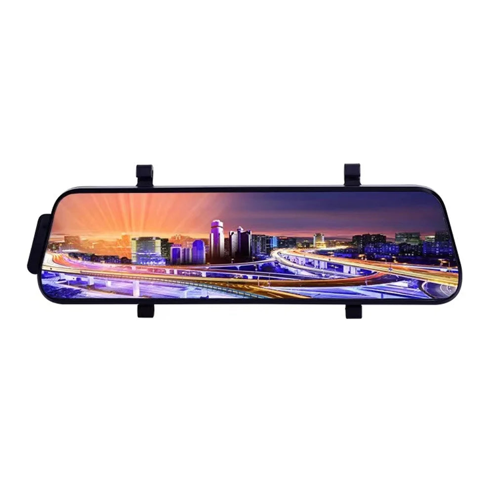 9.66 Inch Touchscreen Dual Camera DVR Dash Cam - 1080P Front & Rear Driving Recorder - Wide Angle Support, Night-Vision, Parking Monitor, Motion Detection - Collision Locking Loop