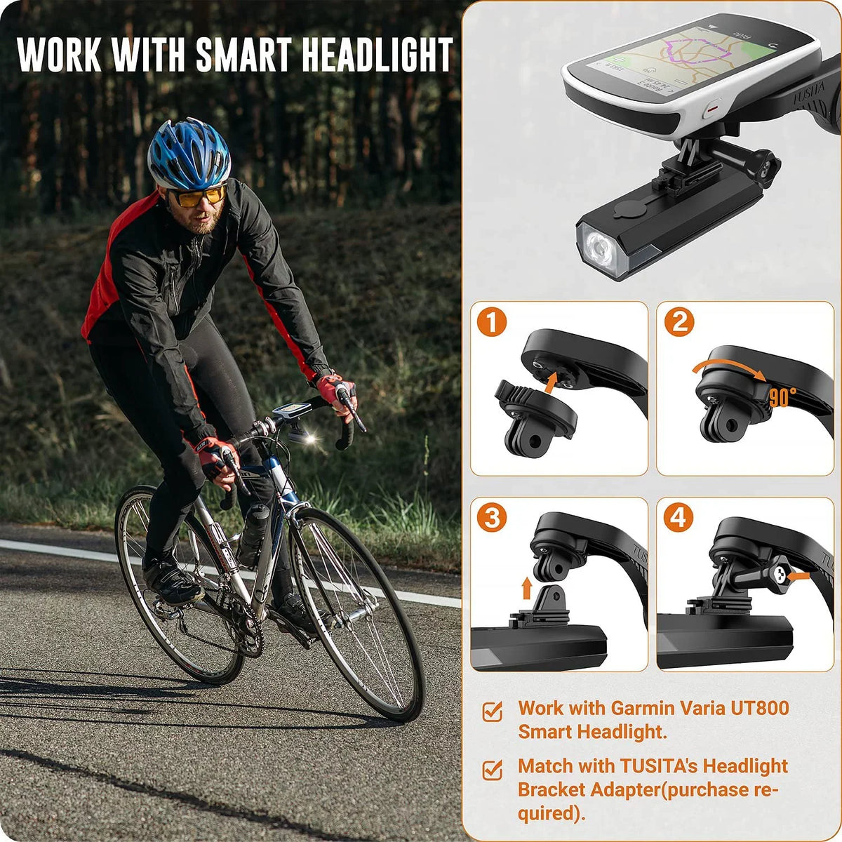 Flush Out Front Mount and Quarter-Turn to Friction Flange Mount Adapter appropriate with Garmin Edge GPS Bike