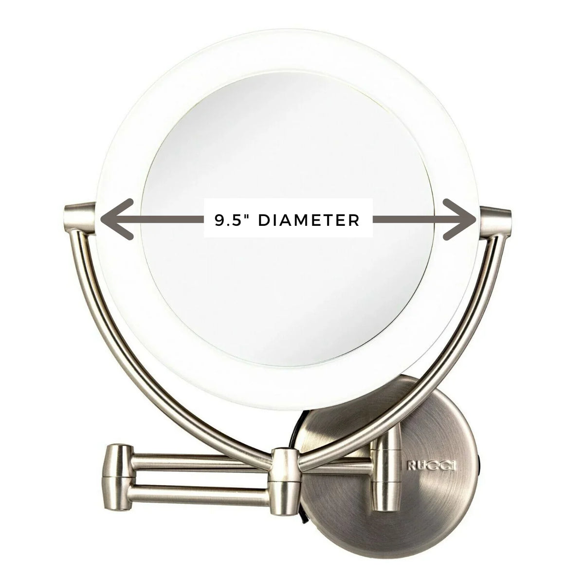 1x & 10x Magnifying Lighted Makeup Vanity Mirror with 3 Touch, 3 Tones, AC Adapter & Battery. Rucci M1000 13.5 in