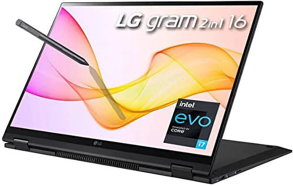gram Ultra-Light Laptop, Evo i7-1165G7, 16" WQXGA (2560 x 1600) IPS 16:10 2in1 Touch Display, 21 Hr Battery Life, Wi-Fi 6, Thunderbolt 4, Stylus Pen, Fingerprint, Webcam (16GB RAM | 512GB PCIe SSD)