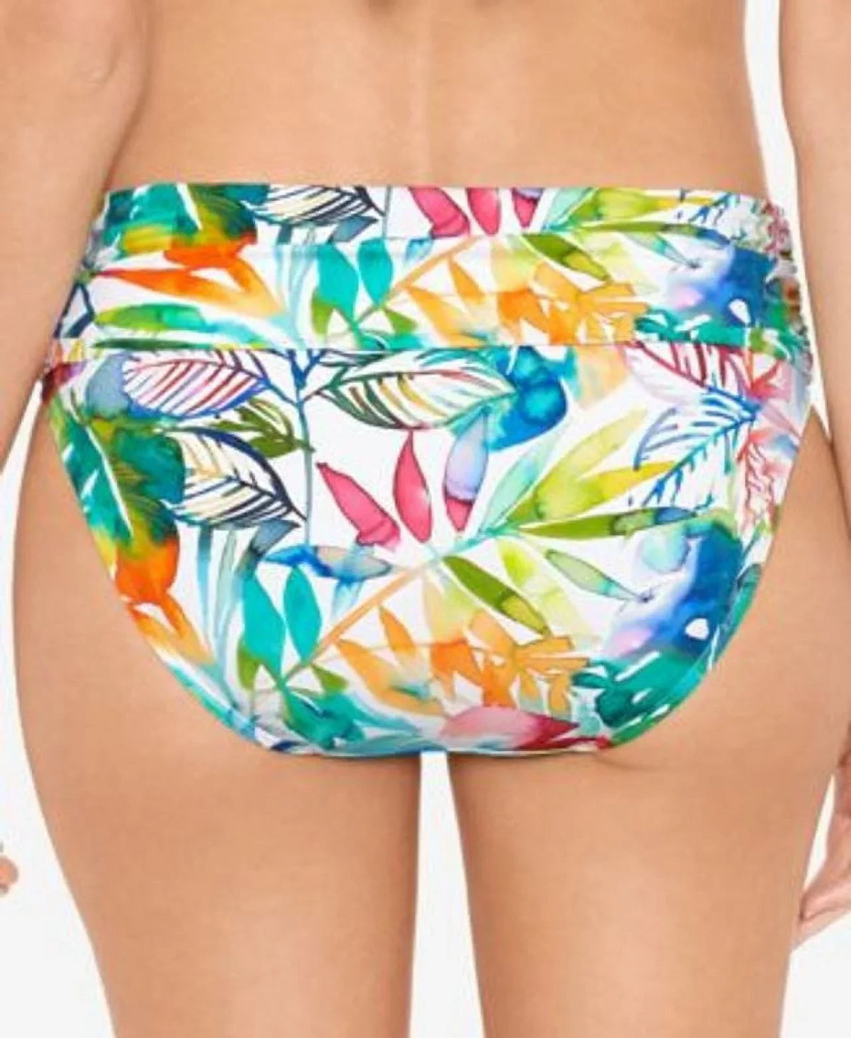 Ralph Lauren TROPICAL CARIBBEAN Shirred-Band Hipster Bikini Swim Bottom, US 14