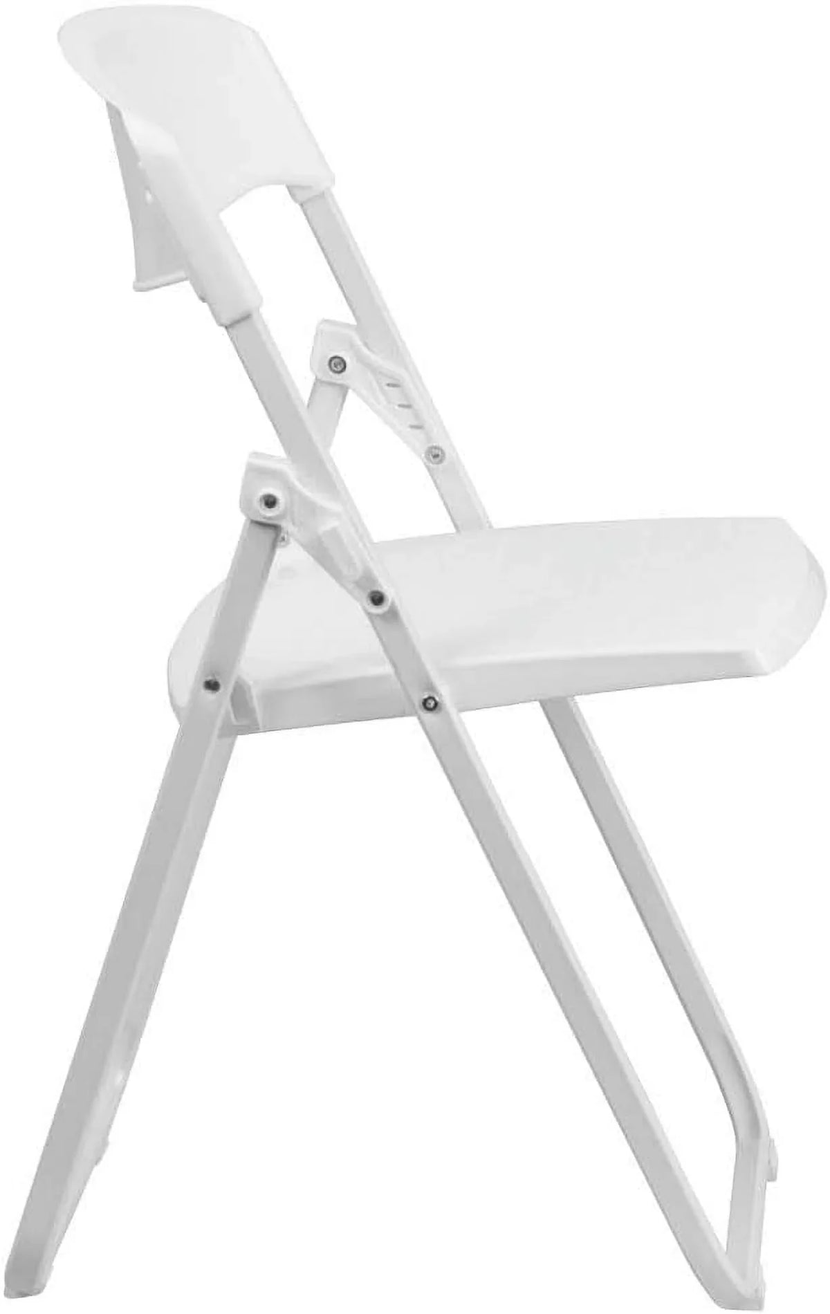 Capacity Heavy Duty White Plastic Folding Chair With Built-In Ganging Brackets. 2 Pack HERCULES Series 500 Lb