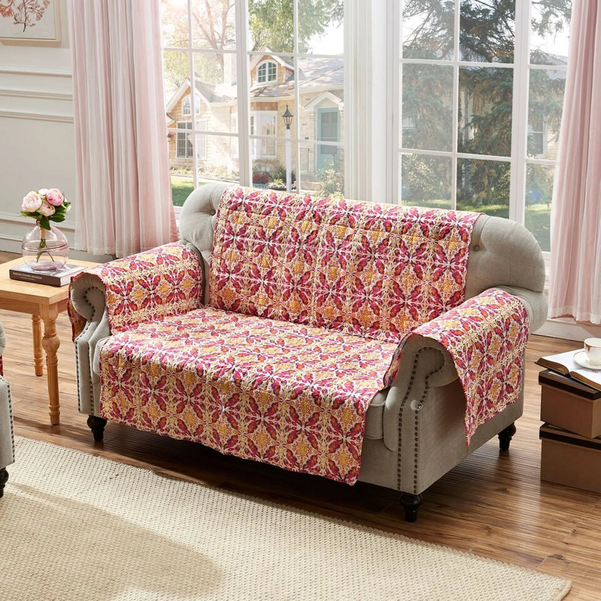 Greenland Home Fashion Joannas High high-grade Reversible Deluxe Furniture Protector - Loveseat, Multi 103x76"