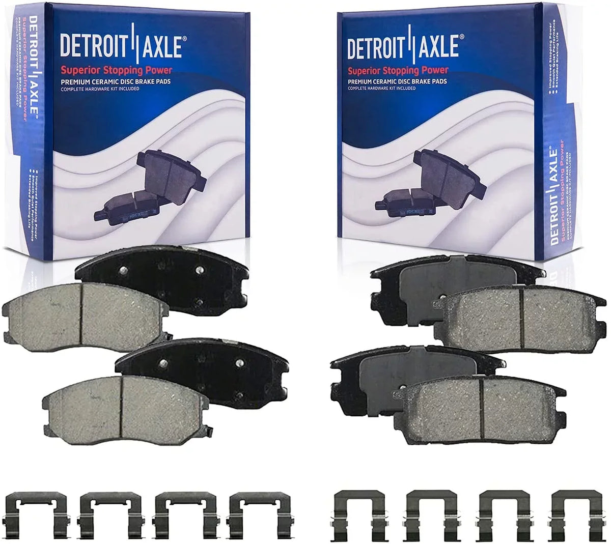 Detroit Axle - Brake Pads for Chevrolet Captiva Sport Equinox Pontiac Torrent Saturn Vue Suzuki XL-7, 4 Front and Rear Ceramic Brake Pads Replacement Fits select: 2008-2009 SATURN VUE XE