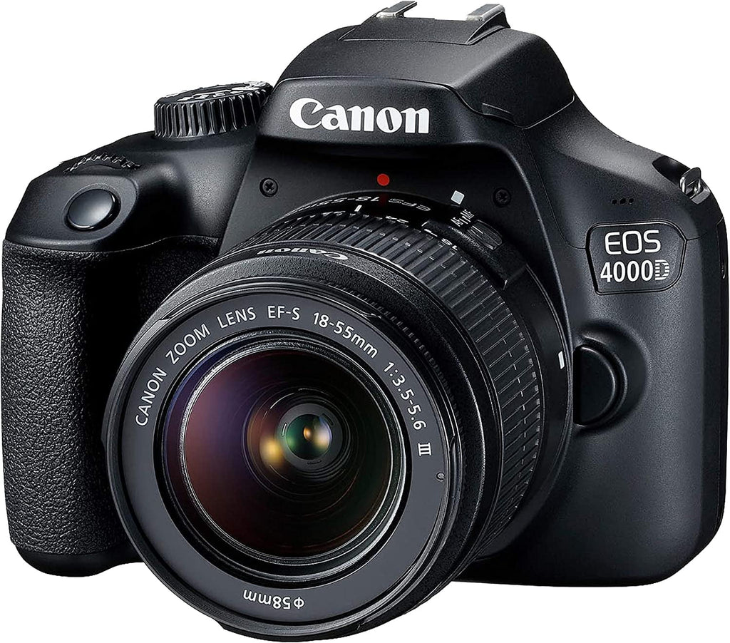 EOS 4000D/Rebel T100 DSLR Camera w/ EF-S 18-55mm F/3.5-5.6 Zoom Lens+ EF 75-300mm III Lens+500mm f/8.0 Telephoto Lens+case+128Memory Cards (24PC)