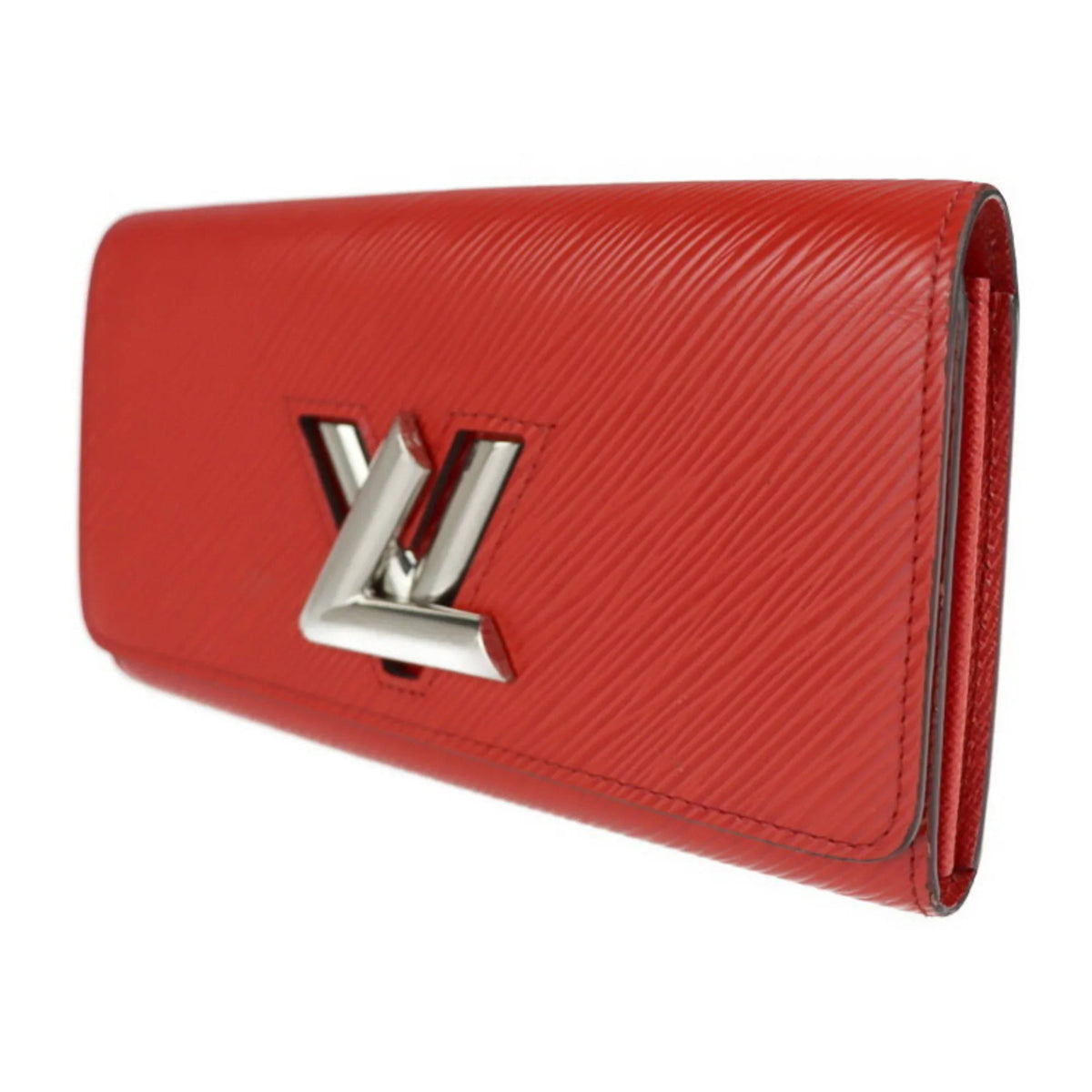 Pre-Owned LOUIS VUITTON Louis Vuitton Portefeuille Twist Long Wallet M61179 Epi Leather Coquelicot Bifold (Good)