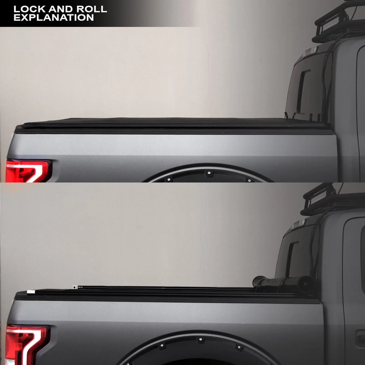 Stehlen 733469493334 Lock And Roll Up Tonneau protector - Black For Ram 1500 2019-2022 New Body Style 5.7 Feet ( 68.4" ) Short Bed