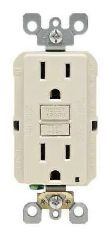 Leviton SmartlockPro 15 amps 125 volt Duplex Light Almond GFCI Outlet 5-15R 1 pk