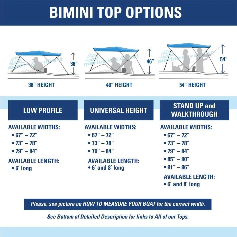 L x 73" - 78" W BURGUNDY Rear Poles. Bimini Top vessel wrap 46" High 3 Bow 6' ft