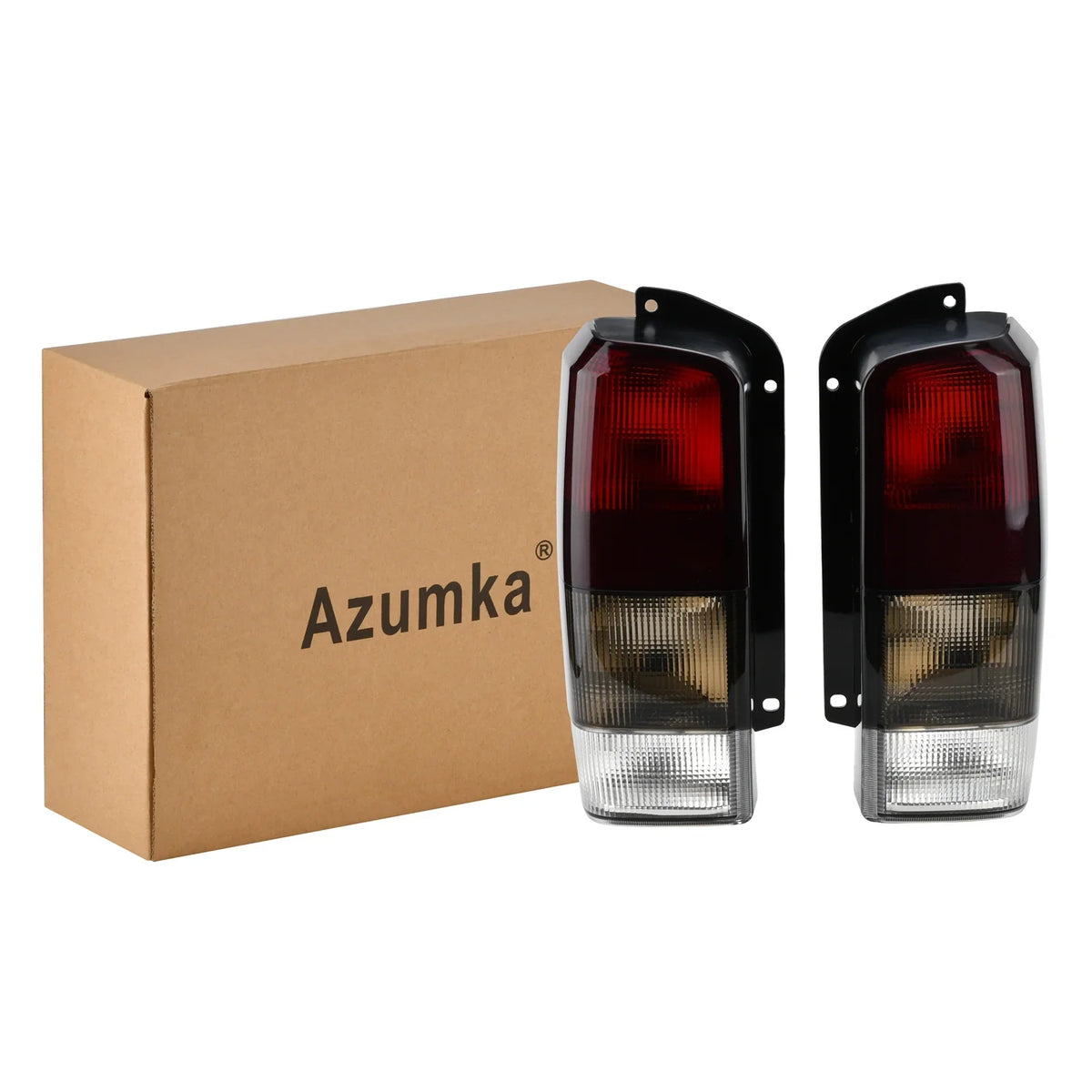 Fits for Jeep 97-01 XJ Tail Lights Red/black Smoke Lens Rear Tail Lamps Set(Left + Right)matching with 1997-2001 Cherokee XJ