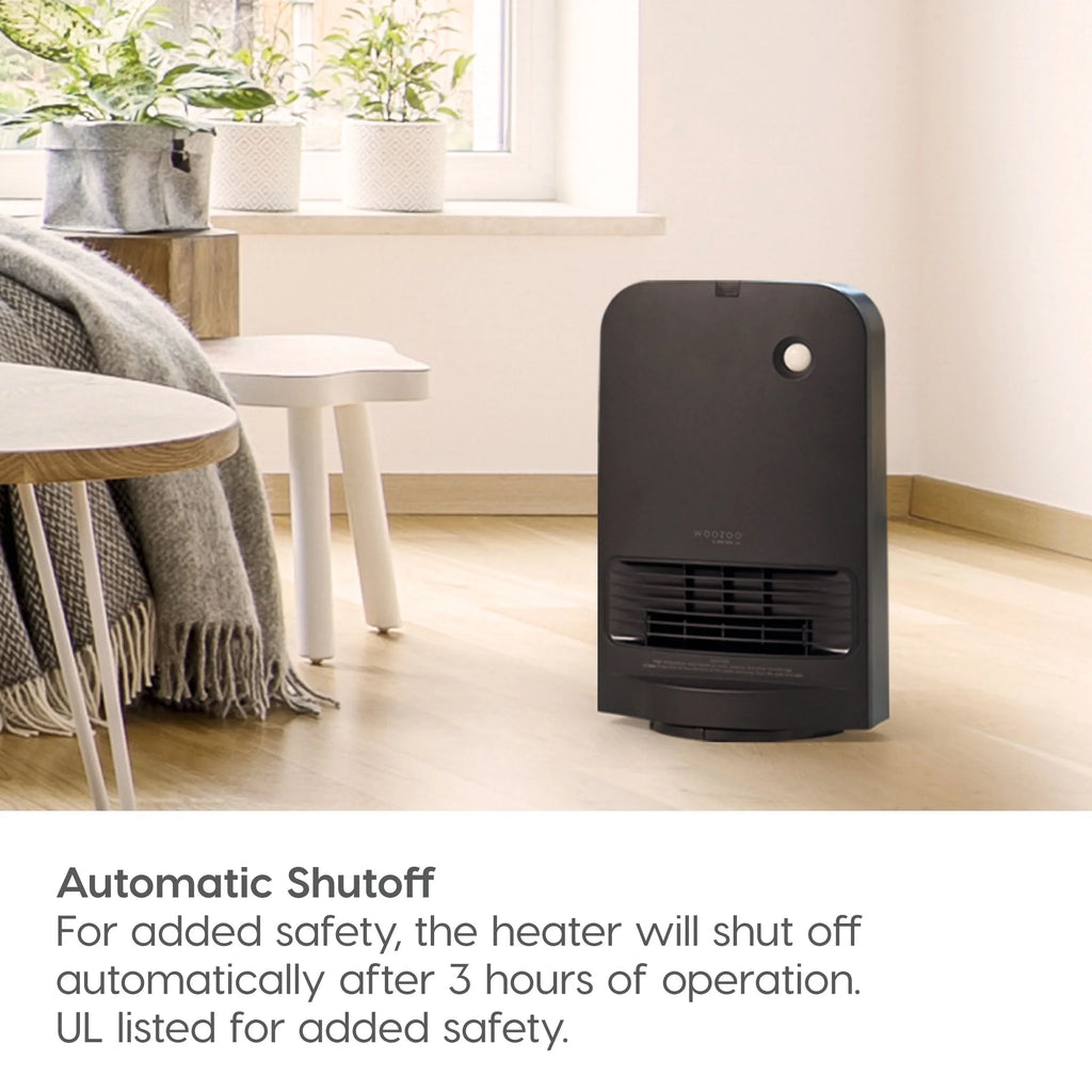 IRIS USA WOOZOO 1500-Watt Oscillating Portable Heater with Motion Sensor, Built-in Thermometer, Black