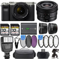a7C Mirrorless Camera (Silver) with 28-60mm Lens+24mm f/2.8 G Lens +Flash- Kit