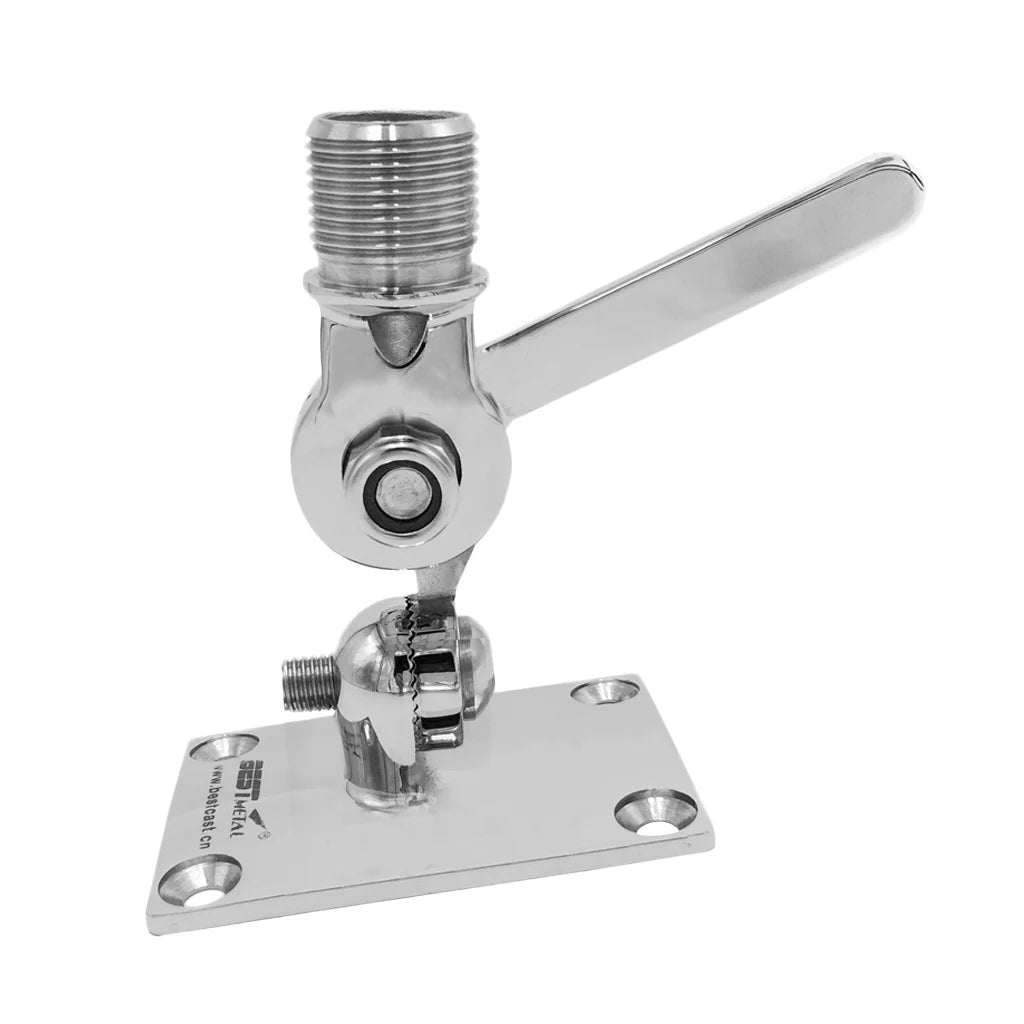 Stainless Steel Marine Radio VHF Adjustable Ratchet Base Mount for Inflatable craft Kayak Dinghy