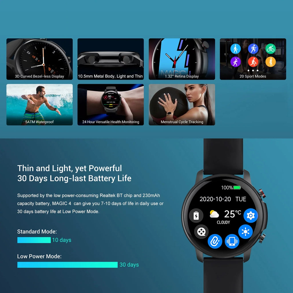 Smart Bracelet,matching With Android Display Resolution matching With Android Ios 10-day Endurance Waterproof - matching Resolution 5atm 1.32'' Retina 5atm Waterproof 20 Modes