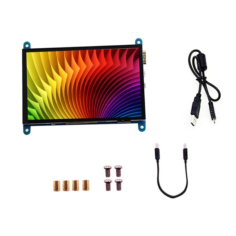 moobody 5 Inch  Capacitive Touchscreen Display 800*480 Resolution Small Portable  with USB  Interface appropriate with Raspberry Pi Tool