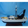 x 5in.. x 19in. Old Modern Handicrafts  Shrimp ship Model craft - Natural Wood 25in