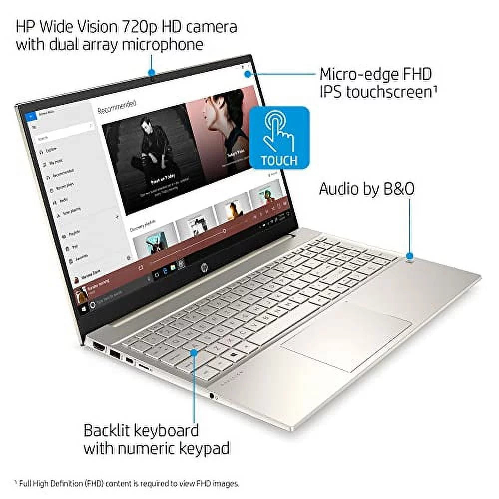 Pavilion 15-EG00 Laptop 2021 New, 15.6" FHD IPS Touchscreen,  i7-1165G7 4-Core, Iris Xe Graphics, 16GB DDR4, 512GB SSD, Backlit Keyboard, Wi-Fi 6, Card Reader, Win10 Pro, COU 32GB USB