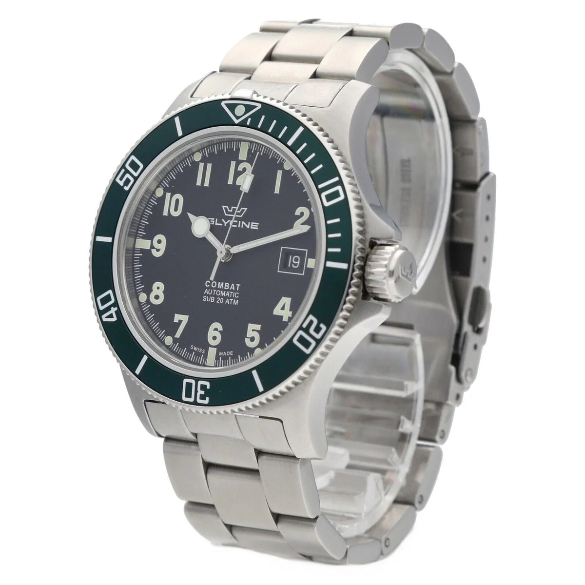 Glycine Combat GL.0253 Green Bezel 42mm Stainless Steel Automatic Men's Watch