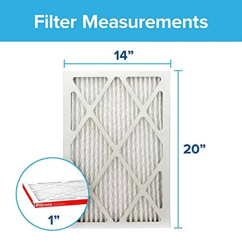 Filtrete 14x20x1, AC Furnace Air Filter, MPR 1000, Micro Allergen Defense, 6-Pack (exact dimensions 13.81 x 19.81 x 0.81)