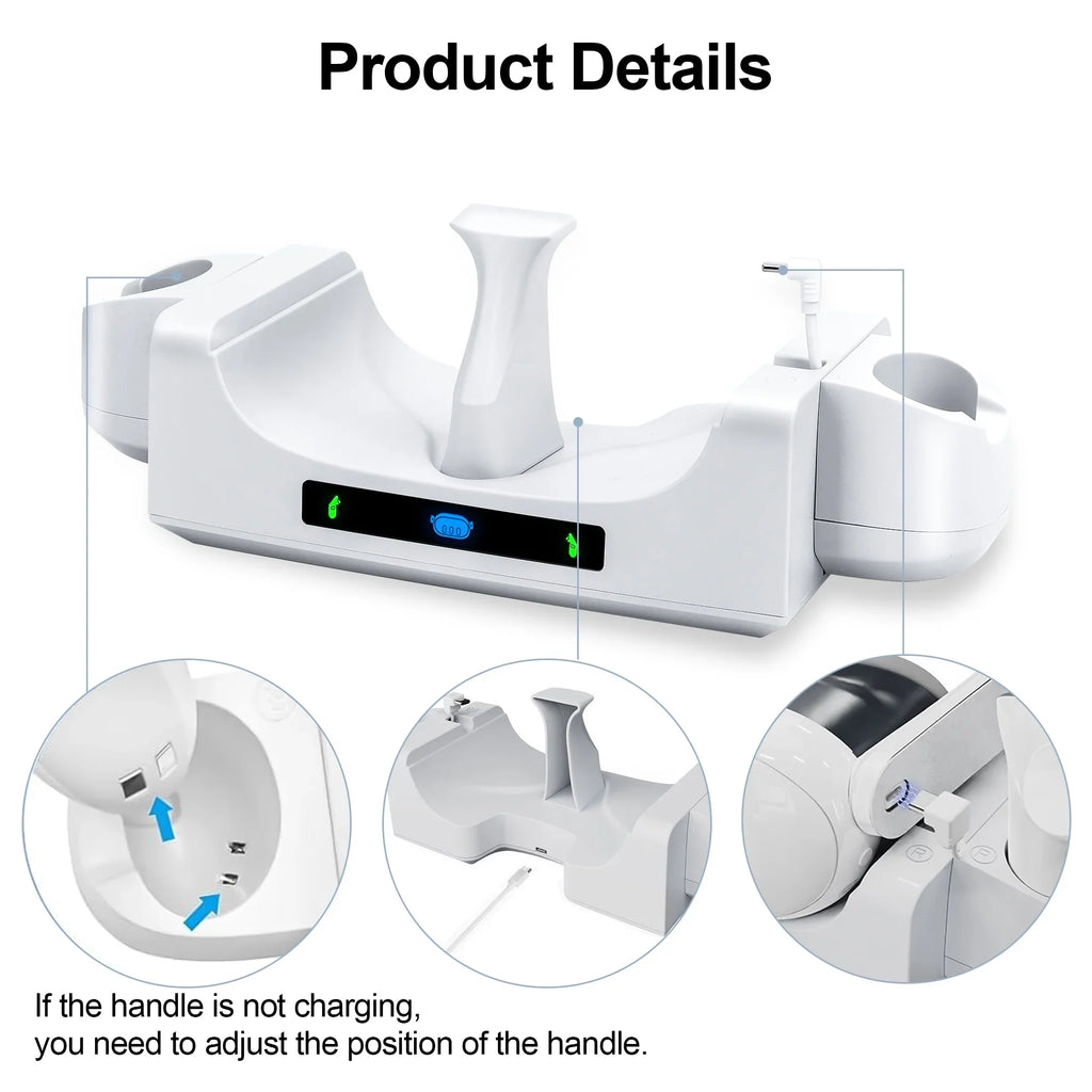 EEEkit Charging Station Fit for Oculus/Meta Quest 3 Headset and Controller, Dual-use Charging Stand with 2 Rechargeable Batteries, Battery wrap, Wall Mount Charging Dock