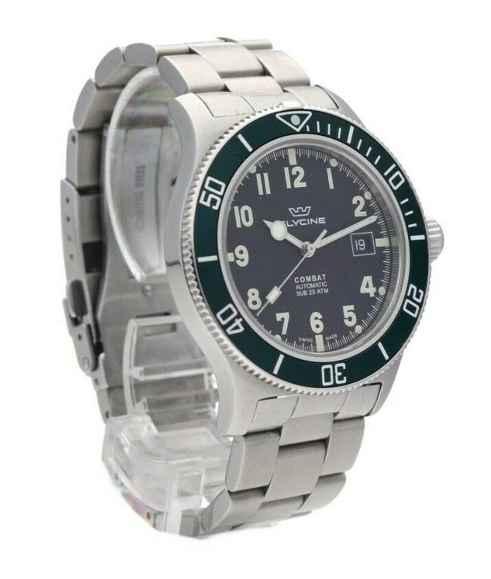 Glycine Combat GL.0253 Green Bezel 42mm Stainless Steel Automatic Men's Watch
