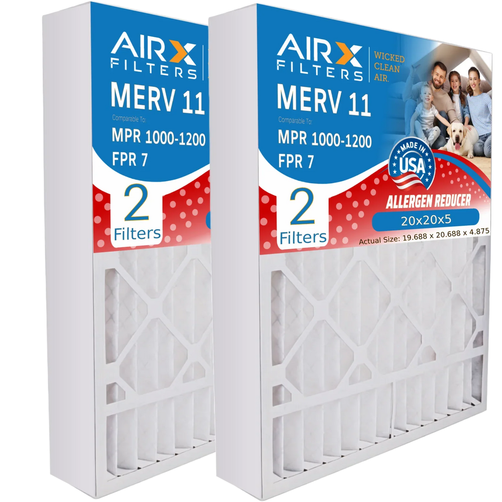 20x20x5 Air Filter MERV 11 Comparable to MPR 1000, MPR 1200 & FPR 7 appropriate with Skuttle 000-0448-003 Premium USA Made 20x20x5 Furnace Filter 2 Pack by AIRX FILTERS WICKED CLEAN AIR.