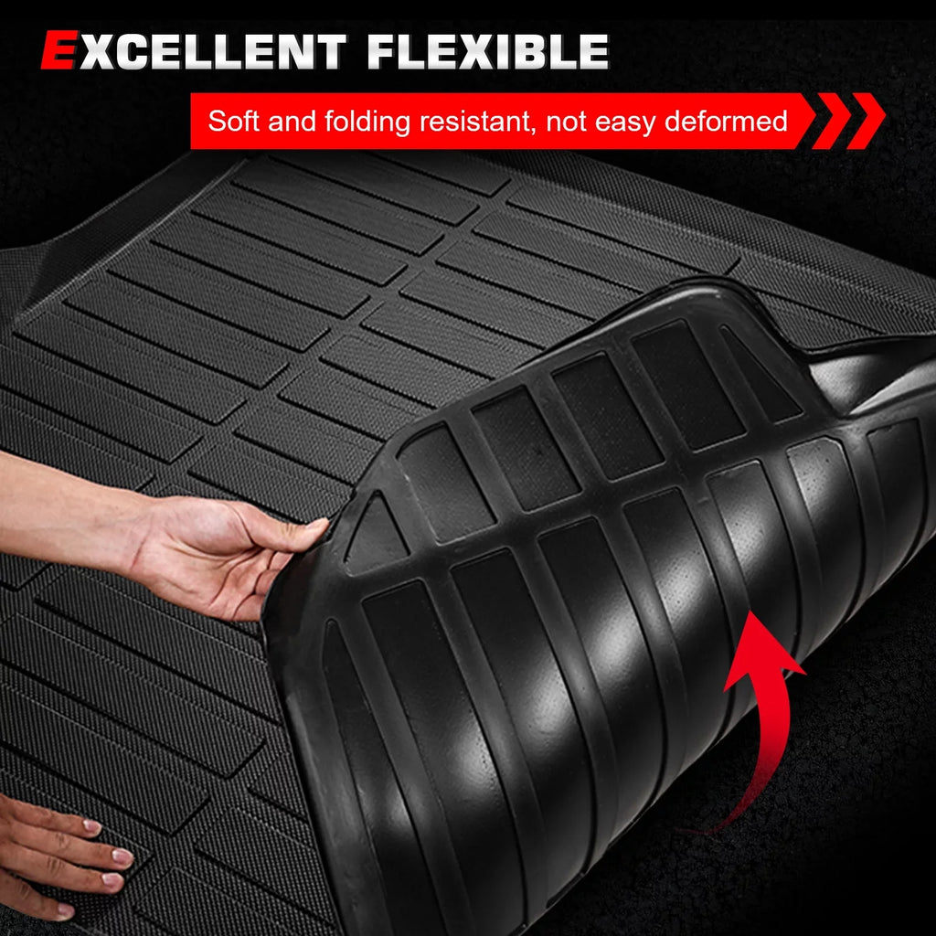 Ikon Motorsports Trunk Mat appropriate With 2023 Honda CR-V, Black 3D Molded Car Rear Carpets Liner Protection TPE Thermo Plastic Elastomer All climate Boot Tray shield Protector Pad
