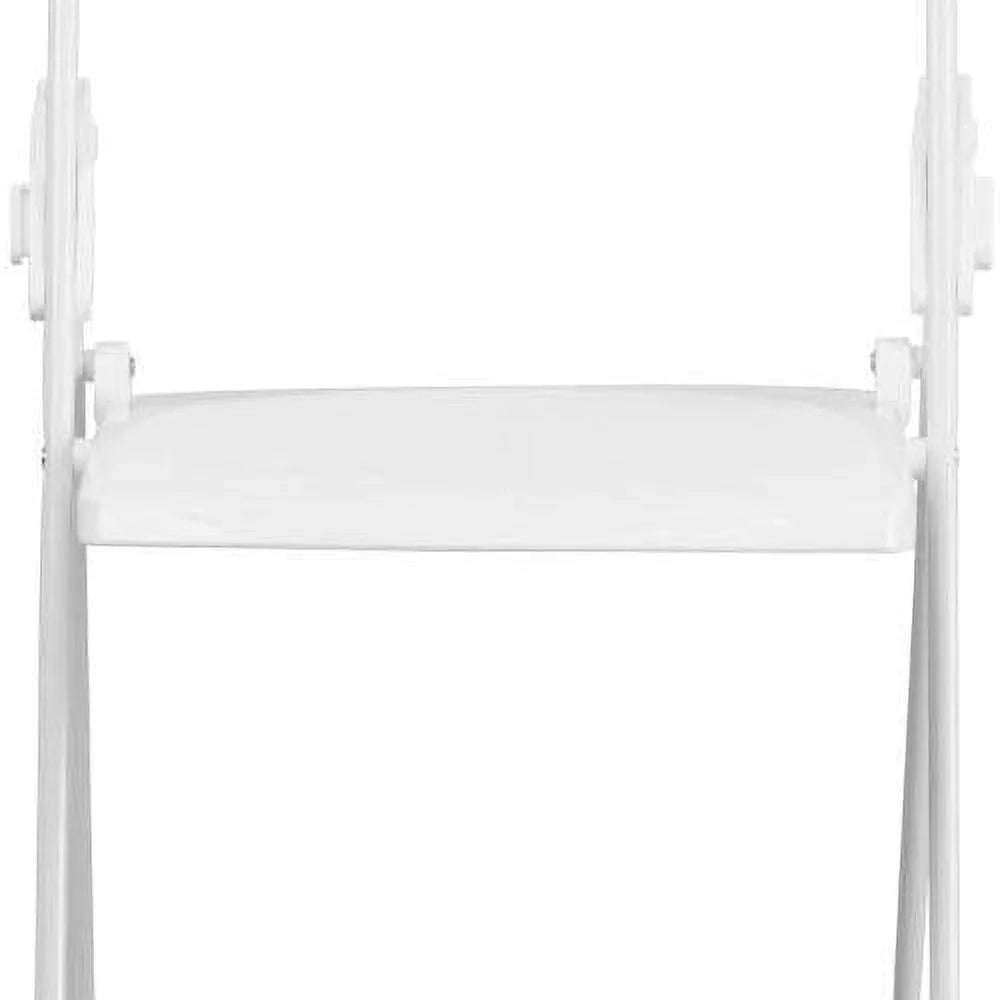 Capacity Heavy Duty White Plastic Folding Chair With Built-In Ganging Brackets. 2 Pack HERCULES Series 500 Lb