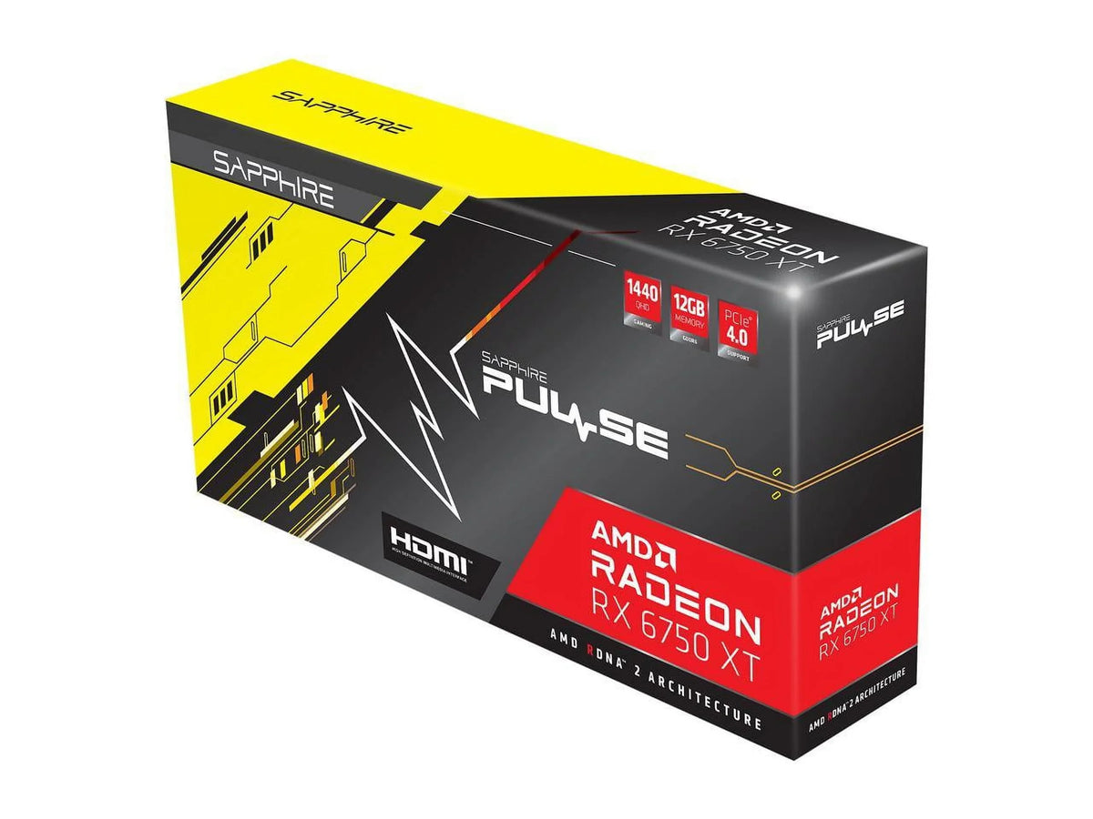 SAPPHIRE PULSE Radeon RX 6750 XT 12GB GDDR6 PCI Express 4.0 ATX Video Card 11318-03-20G