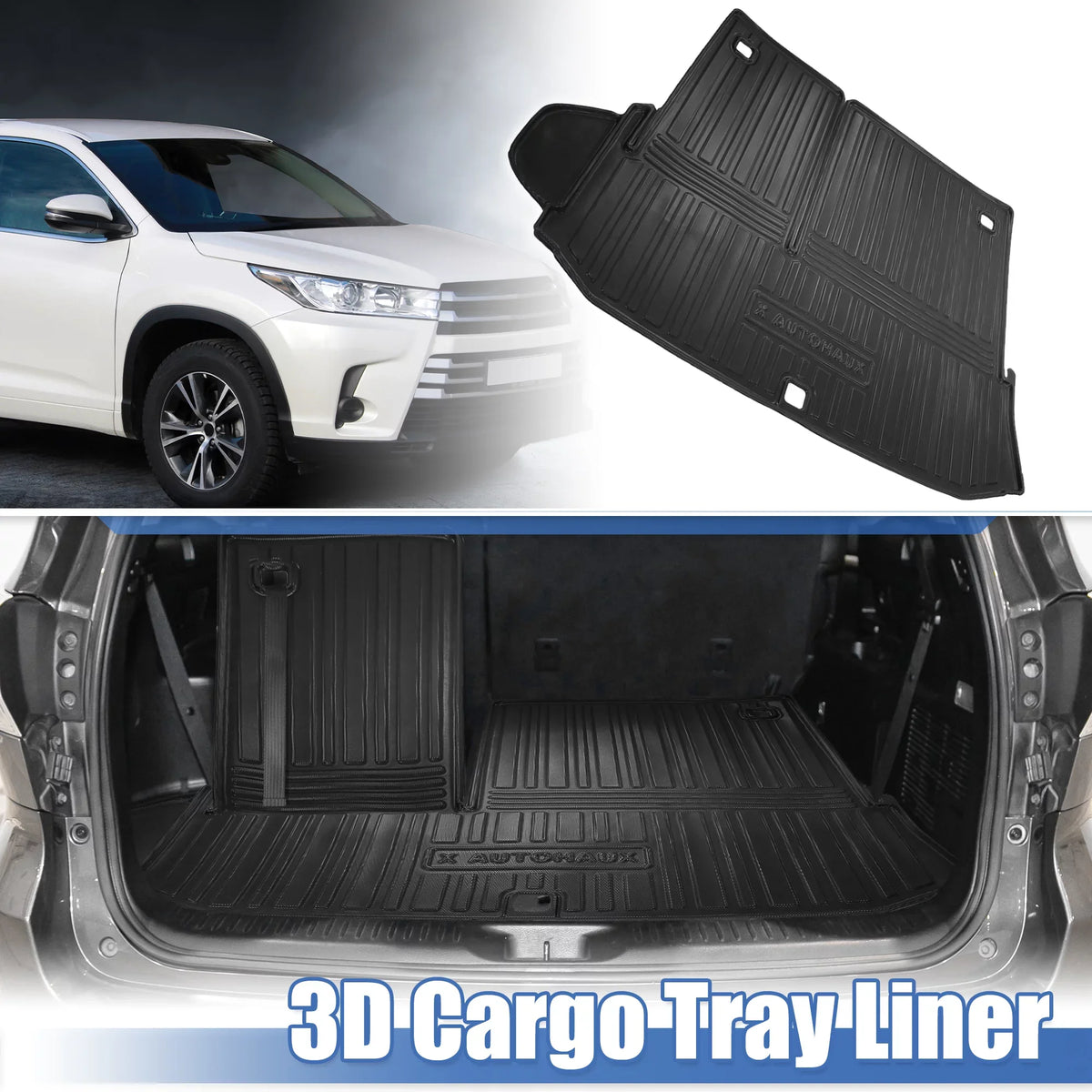 Unique Bargains Cargo Trunk Tray Cargo Liner Rear Cargo Trunk Floor Mat Waterproof Protector for  Highlander 2020 2021 2022