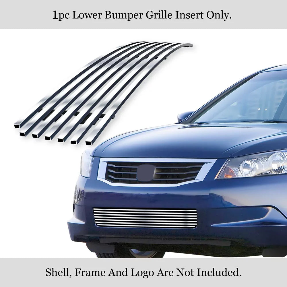 APS Premium Stainless Steel Chrome 8x6 Billet Grille suitable with Honda Accord 2008-2010 Sedan Lower Bumper N19-S09566H