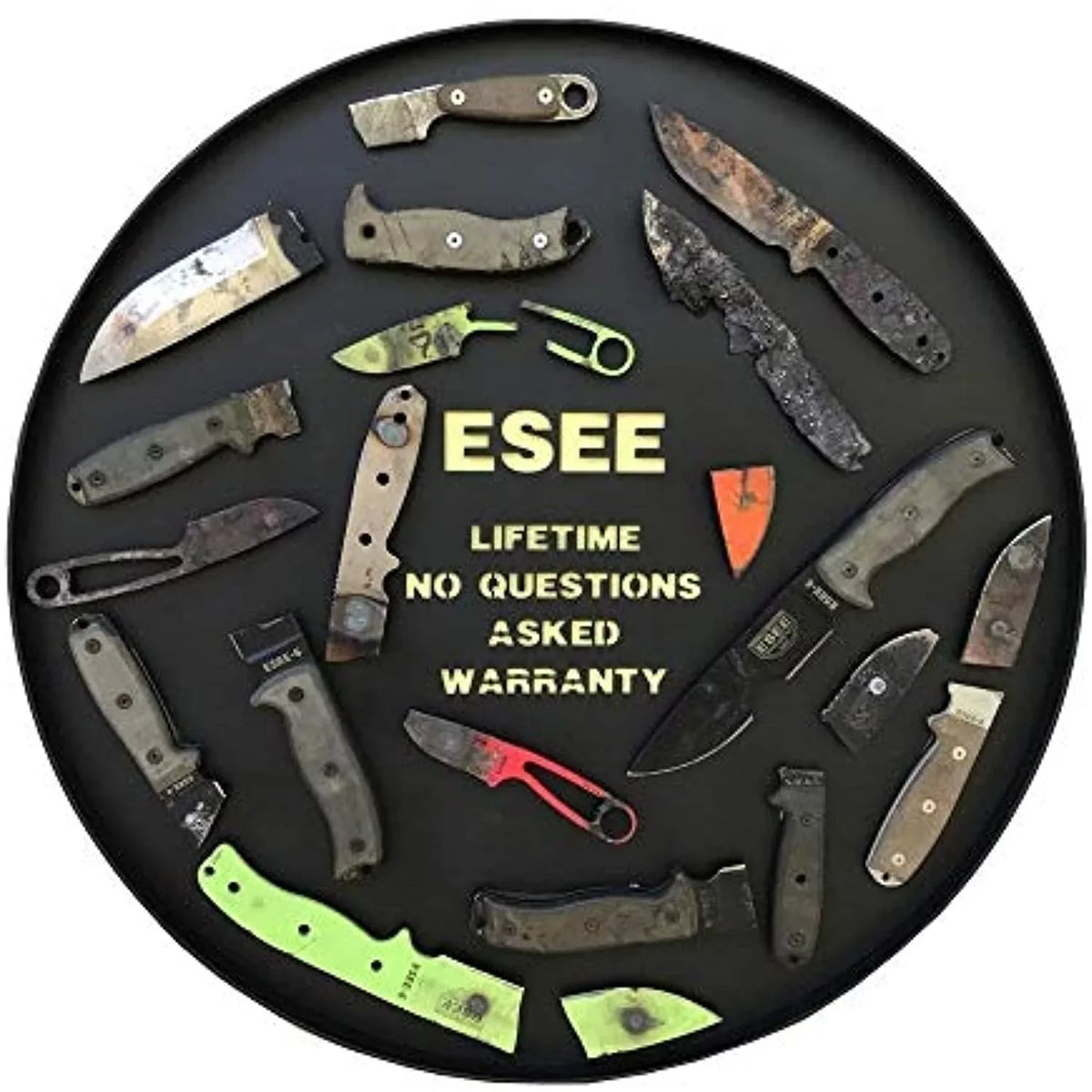 ESEE 5S-E Fixed Blade Knife Black Serrated 1095 Carbon Steel & Natural Micarta Knives