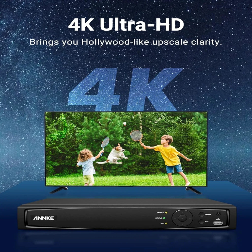 ANNKE 4K 8CH H.265+ PoE Network Video Recorder, Max 160 Mbps Outgoing Bandwidth, 2CH 4K Decoding Capability, Supports ANNKE AI Cameras, Remote Access, Dual Hard Drive Bays, No Hard Drive