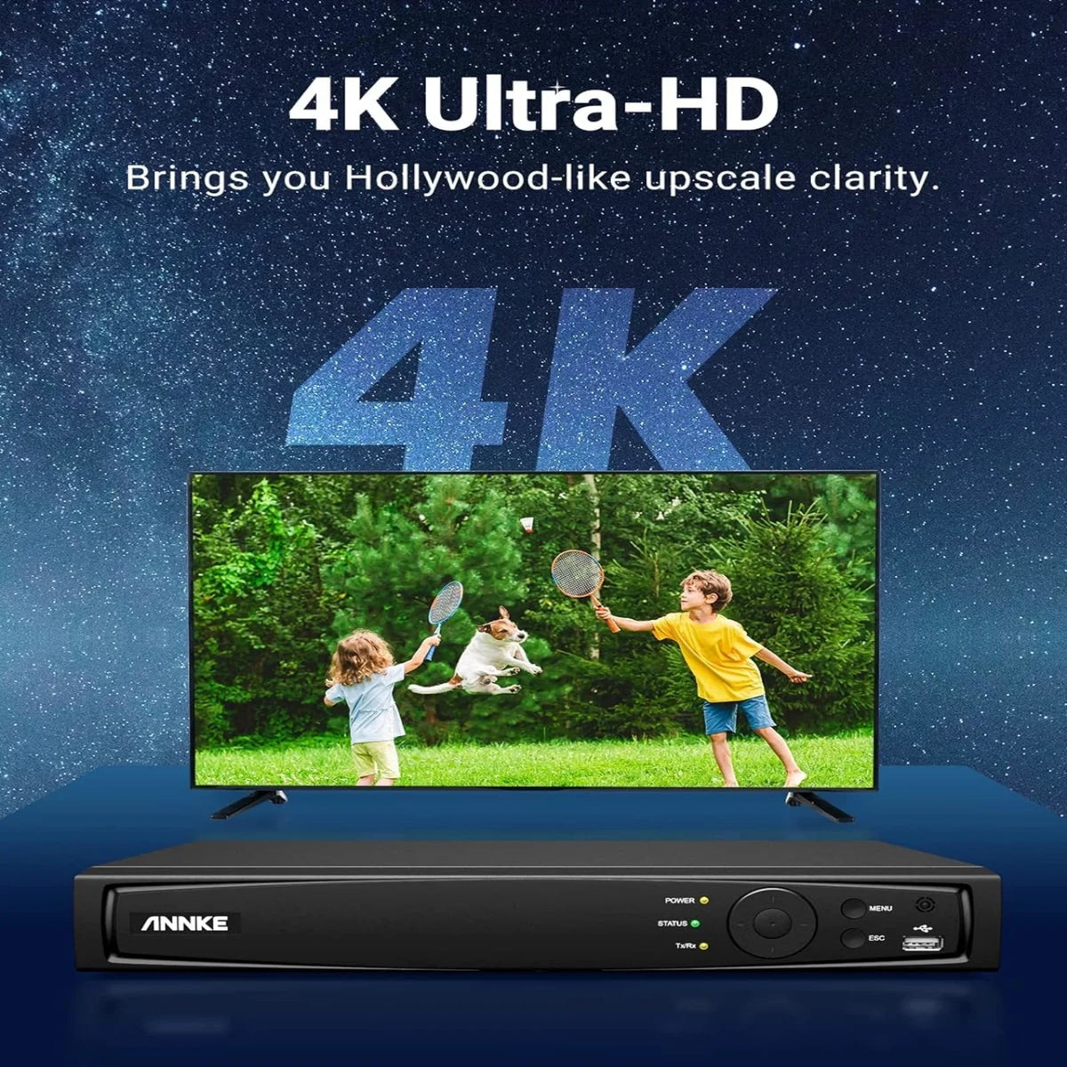 ANNKE 4K 8CH H.265+ PoE Network Video Recorder, Max 160 Mbps Outgoing Bandwidth, 2CH 4K Decoding Capability, Supports ANNKE AI Cameras, Remote Access, Dual Hard Drive Bays, No Hard Drive