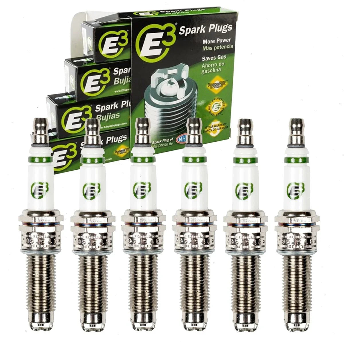 6 pc E3 Spark Plugs matching with Honda Pilot 3.5L V6 2009-2022
