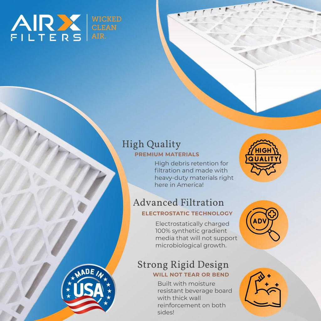 16x25x5 Air Filter MERV 13 Comparable to MPR 1500 - 2200 & FPR 9 appropriate with ReservePro 4511 Premium USA Made 16x25x5 Furnace Filter 2 Pack by AIRX FILTERS WICKED CLEAN AIR.