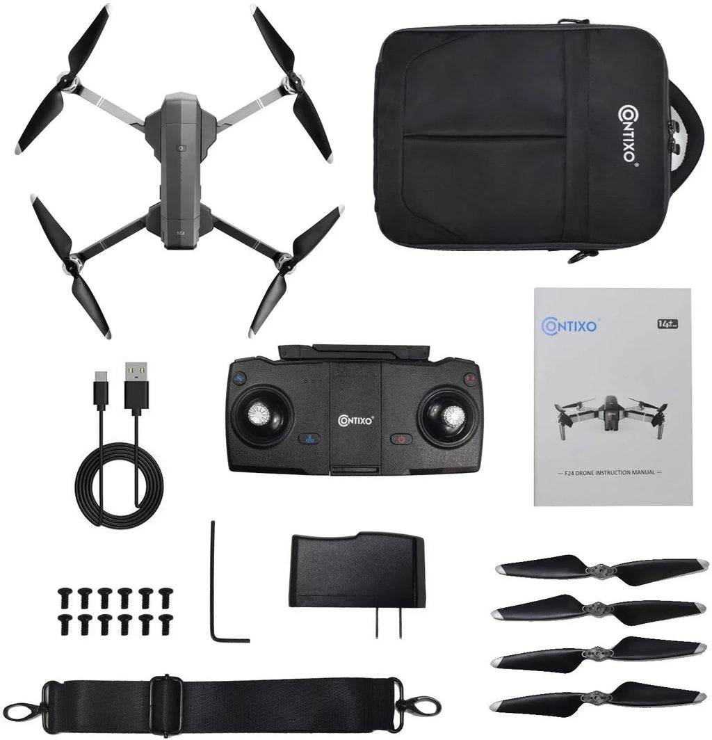 Contixo F24 Pro Drone with 4K UHD Camera for Adults, RC Quadcopter GPS FPV Camera appropriate with VR, 30 Minutes Flight Time, Foldable Brushless Motors, Follow Me, Waypoint with Carrying Case
