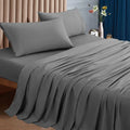 Sonoro Kate 1000 Thread Count 100% Egyptian Cotton Bed Sheet Set, Deep Pocket 4-Piece Cotton Sheet, Queen, Dark Gray