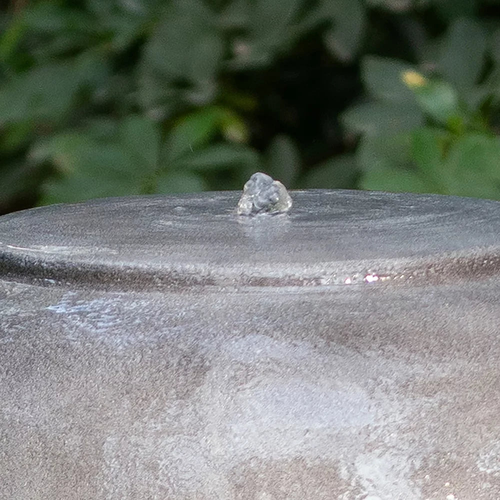 19.5x19.5x32.5" Heavy Outdoor Cement Fountain Antique Gray, Cute Unique Urn Design aqua feature For Home Garden, Lawn, Deck & Patio