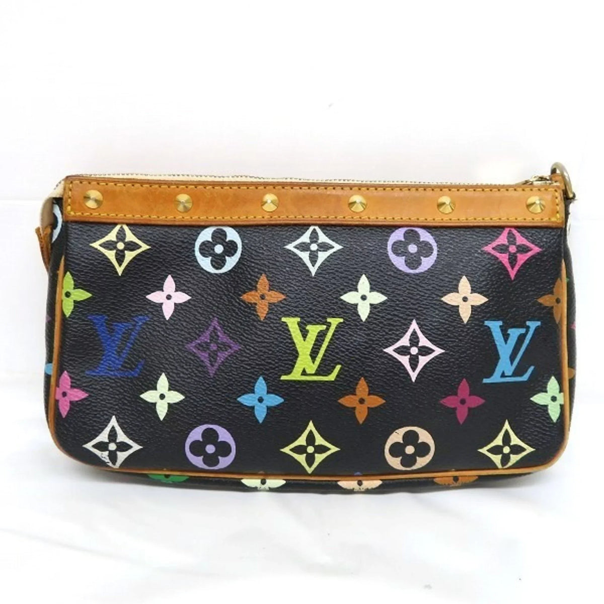 Authenticated Used Louis Vuitton Monogram Multicolor Pochette Accessoire M92648 2WAY Pouch Handbag Ladies
