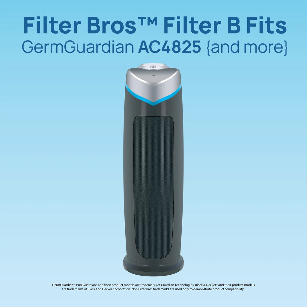 Filter Bros HEPA Filter B Replacement appropriate With GermGuardian FLT48252PK - AC4825, AC4870, AC4825DLX, Home Air Cleaner Guardian Purifiers with Technologies, AC4900CA, CDAP4500BCA, and CDAP4500WCA