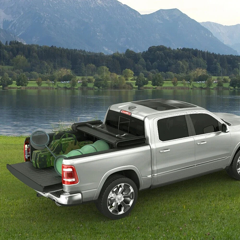 Ledkingdomus 5.7 ft Bed Soft Tri-Fold Truck Bed Tonneau shield matching with 2019-2023 Dodge Ram 1500