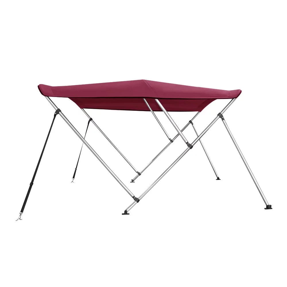 L x 73" - 78" W BURGUNDY Rear Poles. Bimini Top vessel wrap 46" High 3 Bow 6' ft