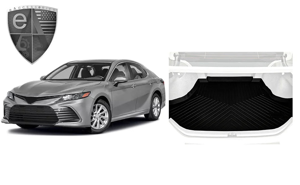 EACCESSORIES EA Cargo Liner – Trunk Mat for  Camry 2018-2024 – climate-immune Trunk Mats for Cars with Raised Lip – Non-Slip Car Trunk Mat Rubber – Easy to Install – Laser Pre-Cut Design