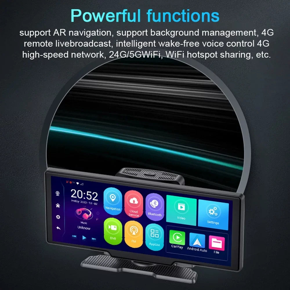 Gecheer Multi-language Dual Lens Car Video Recorder Auto Dash Cam Car  Recorder Night Viewing 10.26in DVR 170 Degree Wide Angle Car Global Positioning System Navigation