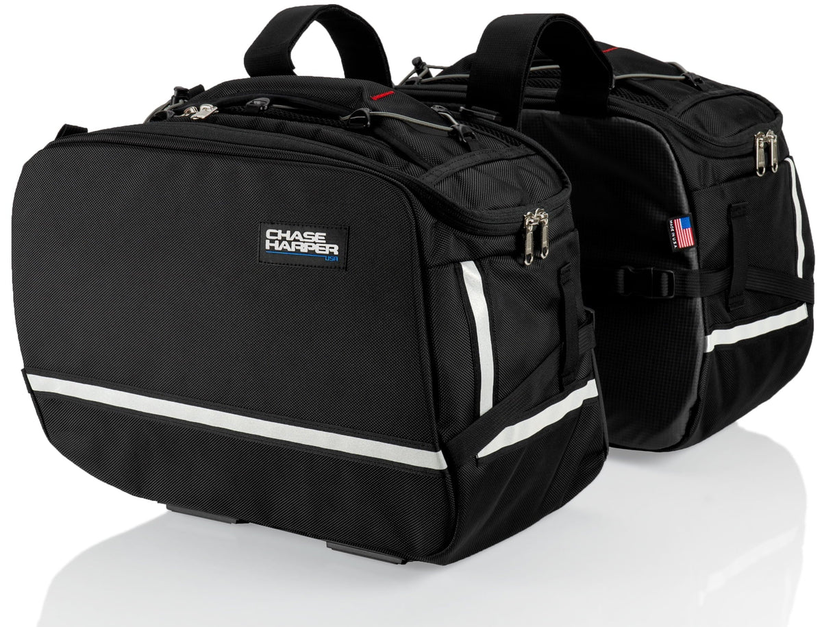 Chase Harper USA 3550 Aeropac II Saddle Bags - aqua-impervious, Industrial Grade Ballistic Nylon w/Thermoplastic Insert, Anti-Scratch Vinyl on Inward Facing Wall, 14" L x 9" W x 10.5" H (Per Side)