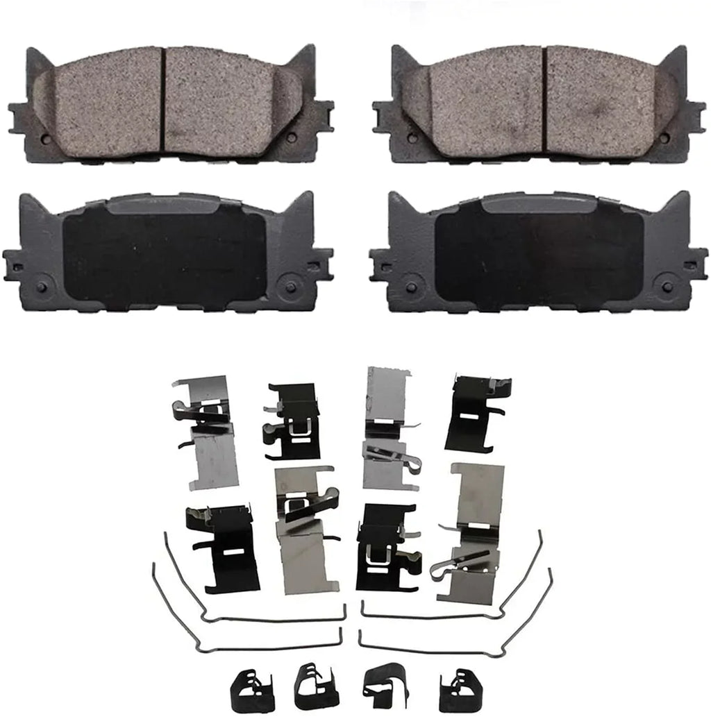 Detroit Axle - Brake Pads for 07-17  Camry 08-18 Avalon Lexus ES300h, 07-18 ES350, 4 Ceramic Brake Pads Front & Rear 2008 2009 2010 2011 2012 2013 2014 2015 2016 2017 Replacement